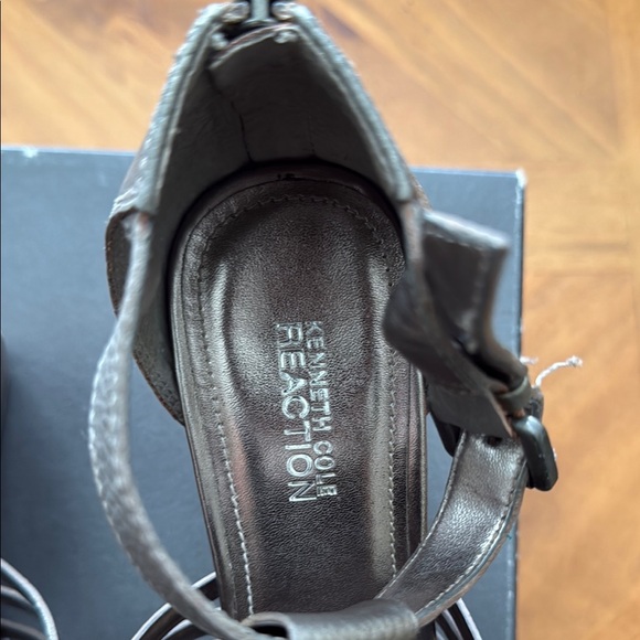Kenneth Cole Reaction Women's Strappy Wedge Sandals - Warm Cedar MT-Pewter - Picture 2 of 6